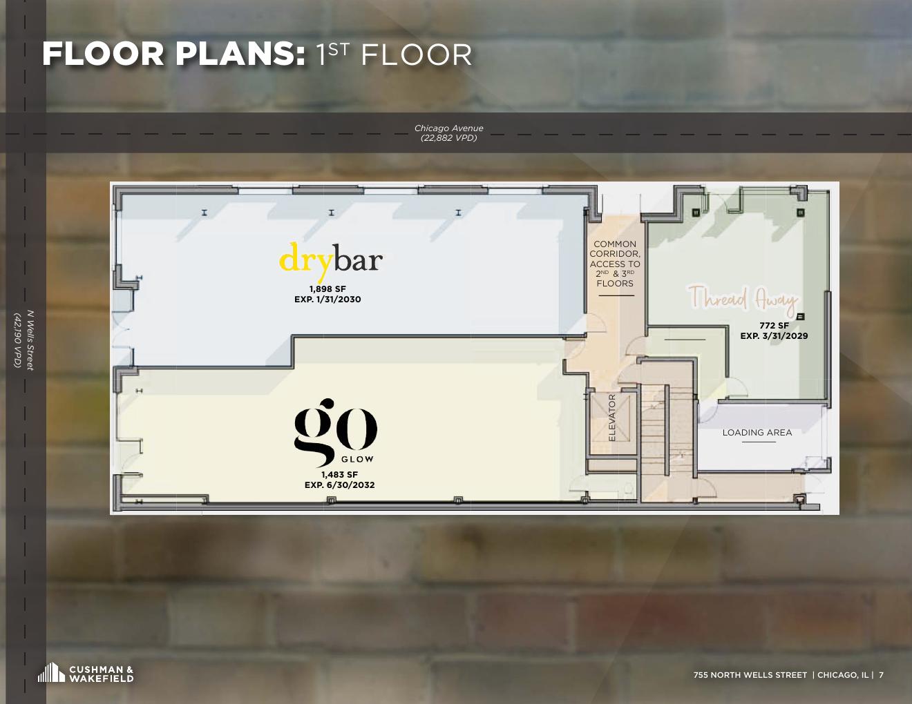 First floor architectural plan of 755 North Wells